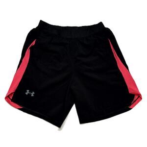 Under Armour Running Shorts Men’s M Black Pink Fitted Training 1361493